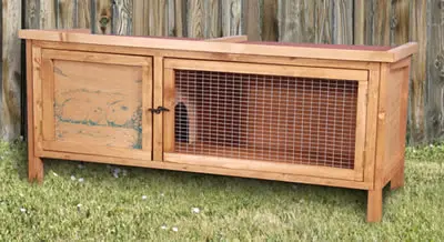 A wooden guinea pig hutch